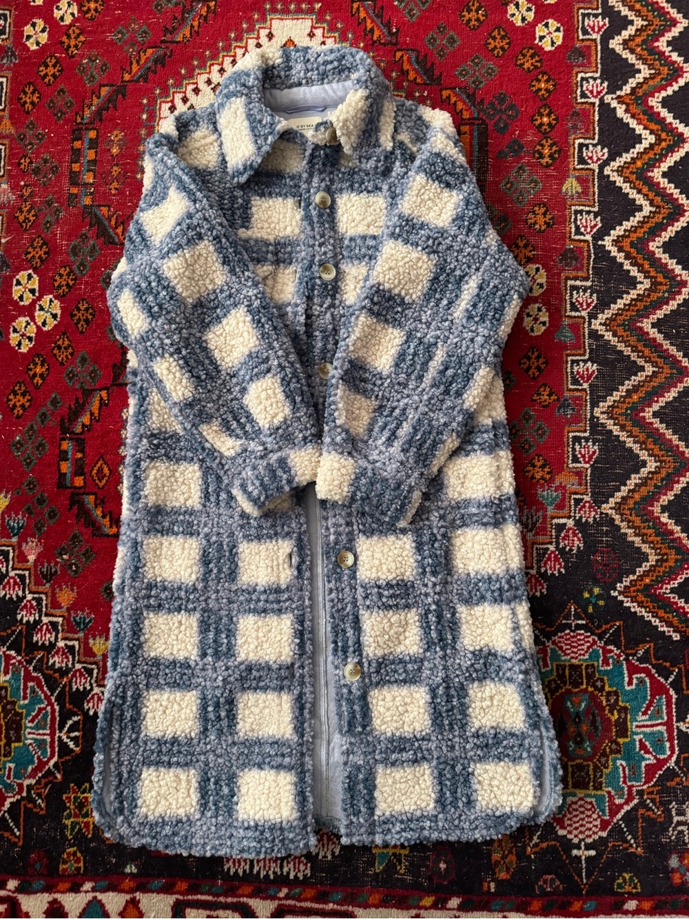 If By Sea Bouclé Plaid Long Shacket